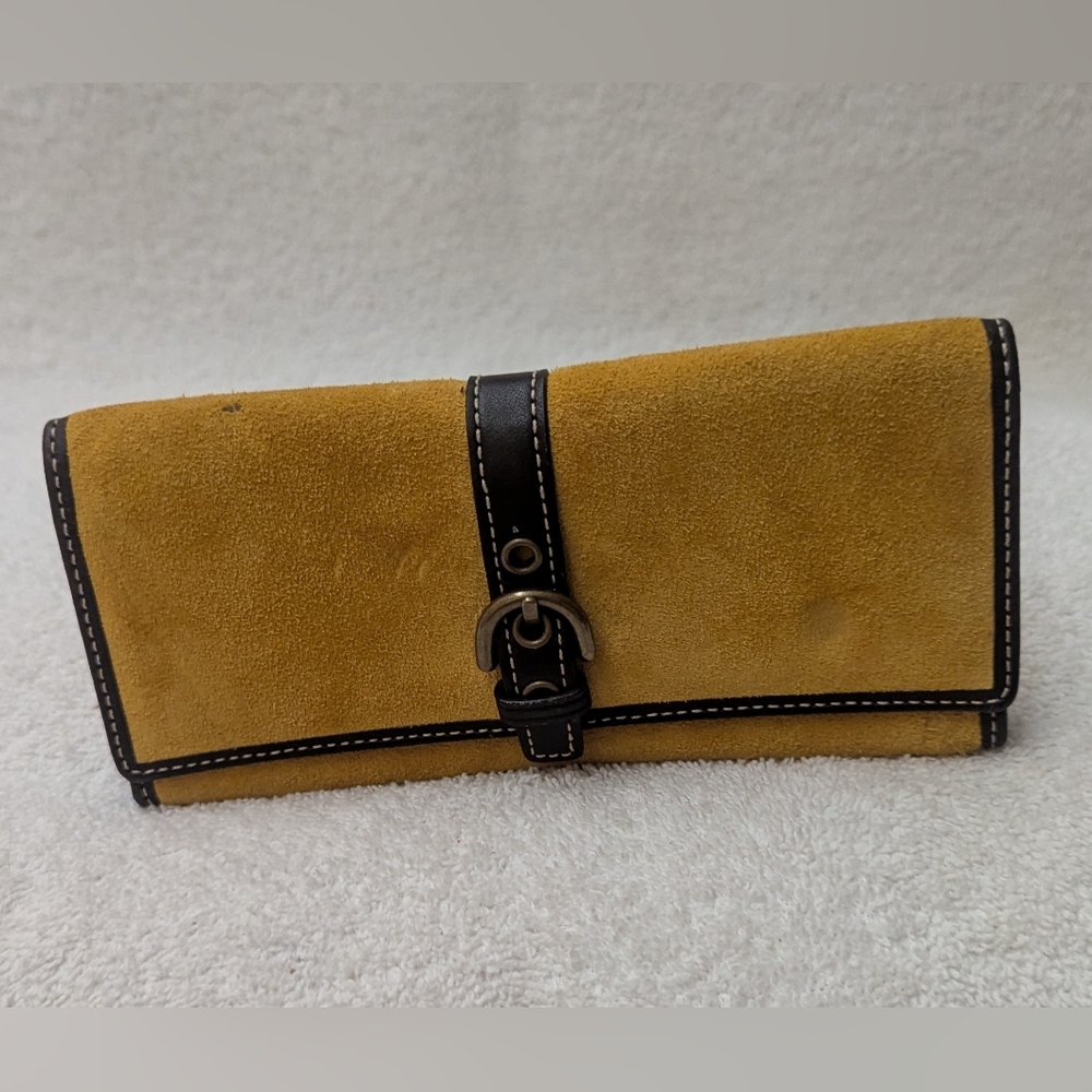 Coach Yellow Wallet with Elegant Buckle Detail